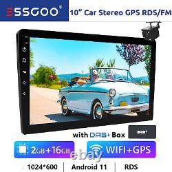 10'' DAB+ Double DIN Car Stereo Android 11 Touch Screen GPS Head Unit FM +Camera