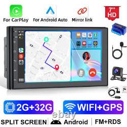 7 Double 2DIN 2G+32G Android 13.0 DAB OBD Carplay Car Stereo Radio GPS RDS Cam+