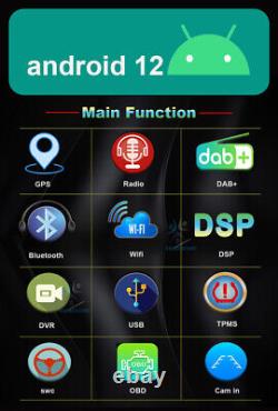 7 Double Din Android 12 Car Stereo GPS SAT NAV DAB+Radio Bluetooth WiFi CarPlay