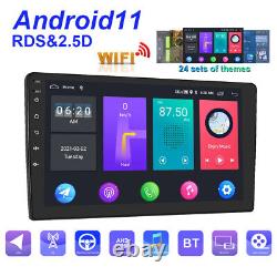 9 Android 11 Double 2DIN Car Stereo GPS Sat Nav Radio Bluetooth WiFi +Dash Cam