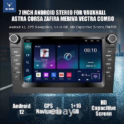 Android 12 Car Stereo GPS WiFi BT MIC Camera For Vauxhall Astra H Zafira Corsa D