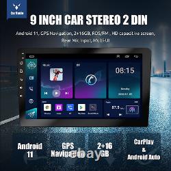 DAB+ 9 Double 2 DIN Car Stereo Head Unit Android 11 GPS Nav RDS WifI FM +Camera