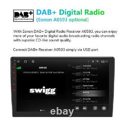 DAB+CAM+DVR+Double DIN Android 12 6+64 Car Stereo 10.1Sat Nav CarPlay Radio DSP