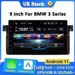 Double Din Android Car Stereo Radio GPS Nav Head Unit DAB+ For BMW 3 Series E46