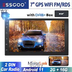 ESSGOO DAB+ 7 Double 2 DIN Android 11 Bluetooth Car Stereo GPS 2+16G FM Camera