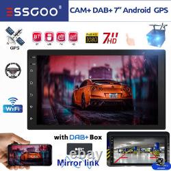 ESSGOO Double 2 DIN DAB+ Car Stereo FM Radio Android 11 Sat Nav Bluetooth Camera