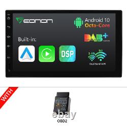 OBD+Double 2DIN 7 Android 8-Core In Dash Car Stereo Radio CarPlay GPS No DVD CD