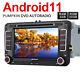Pumpkin Android 11 Double Din Car Stereo Dvd Gps 32gb For Vw Golf Mk5 Mk6 Touran