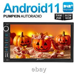 Pumpkin Double DIN 7 Android 11 Car Stereo Built-in DAB+ Sat Nav 32GB Bluetooth