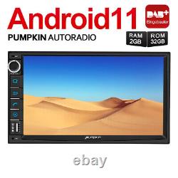 Pumpkin Double DIN Android 11 Car Stereo Built-in DAB Bluetooth GPS Sat Nav 32GB