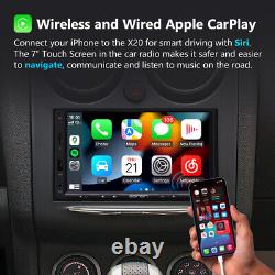 Wireless CarPlay Android Auto 7 Double 2Din Car Stereo Radio Sat Nav Bluetooth
