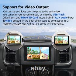 Wireless CarPlay Android Auto 7 Double 2Din Car Stereo Radio Sat Nav Bluetooth