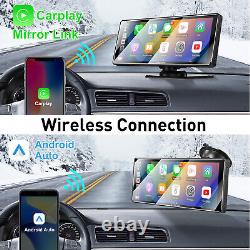 10 Lecteur stéréo de voiture portable sans fil Carplay Android Auto Radio Récepteur CAM
