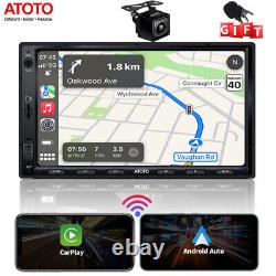 ATOTO F7WE Autoradio Double Din Bluetooth avec CarPlay sans fil et Android Auto + Caméra