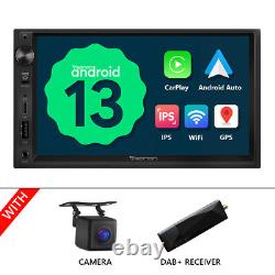 Autoradio 2 Din Android 13 avec DAB+CAM+7, GPS, Bluetooth, FM RDS