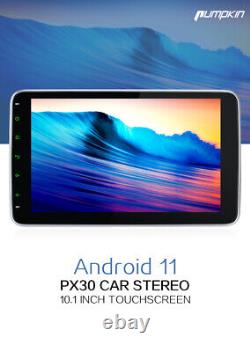 Autoradio Android 11 Pumpkin 10.1 Double DIN avec WiFi, GPS, unité principale DAB RDS et caméra.