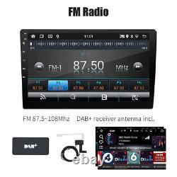 Autoradio Android 11 à écran tactile GPS Double DIN DAB+ 10 pouces avec unité principale FM + caméra