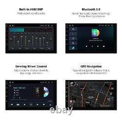 Autoradio Double Din 7 Android 12.0 8-Core 4+64GB Unité principale stéréo de voiture GPS Radio WiFi DSP