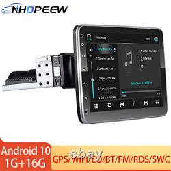 Autoradio GPS à écran tactile rotatif de 10,1 pouces sous Android 10.0 avec WIFI, simple DIN