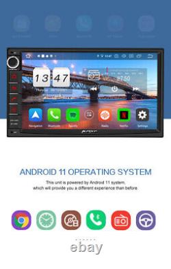 Autoradio Pumpkin Double DIN Android 11 avec GPS, navigation par satellite, Bluetooth, DAB, USB