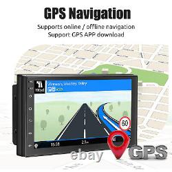 Autoradio de voiture Android 13 CarPlay à double DIN 7 pouces avec GPS, unité principale 2+32Go et écran tactile