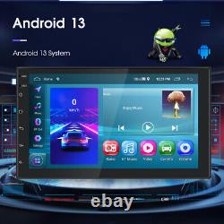 Autoradio de voiture double DIN 7 Android 13.0 avec radio DAB+CAM+MIC Bluetooth Carplay 2G+64G