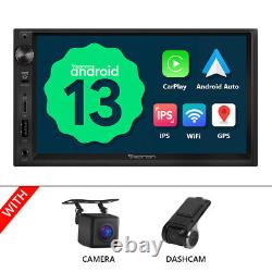 Autoradio double DIN 7 pouces avec CAM+DVR+Android 13 Bluetooth, radio DAB+, GPS, vidéo et audio.