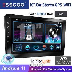 Autoradio double DIN DAB+ Android11 AutoLink GPS NAV FM Bluetooth Radio USB 10 voitures