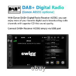 Autoradio stéréo GPS multimédia Double Din Android 13 7 avec navigation par satellite DAB+ SWC CarPlay
