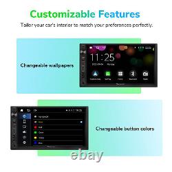 Autoradio stéréo de voiture 7 Double 2Din Android Auto CarPlay Sat Nav Bluetooth Unité principale