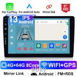 Autoradio stéréo de voiture Android 13.0 Carplay 2 DIN 9 8 Core 4G+64G GPS Navi FM RDS DSP