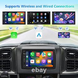 Autoradio stéréo de voiture Double 2 DIN 7 Apple CarPlay Android Auto GPS SatNav