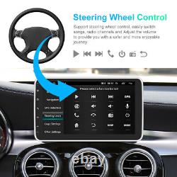 Autoradio stéréo de voiture simple 1 DIN Rotatif Radio 10.1'' Android 10 Écran tactile GPS Wifi