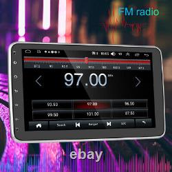 Autoradio stéréo de voiture simple 1 DIN Rotatif Radio 10.1'' Android 10 Écran tactile GPS Wifi