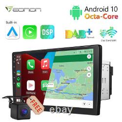 CAM + Double 2DIN 10.1 IPS Android 10 8-Core Autoradio Stéréo GPS Sat Nav CarPlay