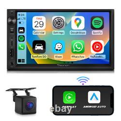 CarPlay sans fil Android Auto 7 Double 2Din Autoradio stéréo de voiture BT DSP RDS USB GPS
