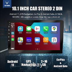 DAB+ 10 Android CarPlay Car Radio Stereo Double Din Head Unit GPS Nav Bluetooth can be translated to: 

Autoradio stéréo double DIN avec DAB+ 10, Android CarPlay, GPS, Navigation et Bluetooth.