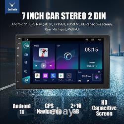ESSGOO DAB+ 7 Double 2 DIN Android 11 Bluetooth Car Stereo GPS 2+16G FM Camera can be translated to: ESSGOO DAB+ 7 Double 2 DIN Android 11 Autoradio Bluetooth GPS 2+16G FM Caméra.