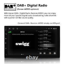 Écran IPS 7 pouces Double Din Android 8Core Autoradio Stéréo de voiture GPS Sat Nav RDS DAB+CAM+
