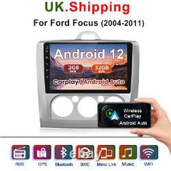 Pour Ford Focus 2004-2011 9 Android 12 Autoradio stéréo de voiture WiFi DAB GPS Sat Nav BT