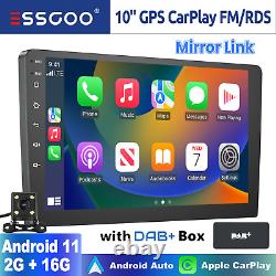 Radio de voiture stéréo DAB+ double DIN 2 DIN 10 pouces Android 11 GPS SAT NAV WIFI Bluetooth FM