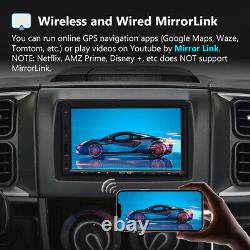 Radio de voiture stéréo double DIN avec Android Auto sans fil, CarPlay, écran 7QLED, navigation GPS et DSP