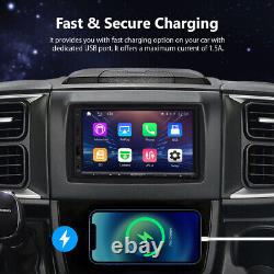 Radio de voiture stéréo double DIN avec Android Auto sans fil, CarPlay, écran 7QLED, navigation GPS et DSP