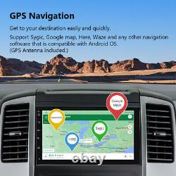 Radio stéréo de voiture Android à double DIN avec écran IPS de 7 pouces, 8 cœurs, Bluetooth, CarPlay, GPS, DAB+ et DSP