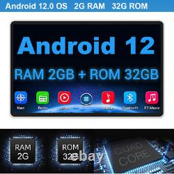 Stéréo de voiture Double 2Din Android 12 avec écran tactile 7 pouces, Bluetooth sans fil, Apple Carplay/Android Auto+CAMéra