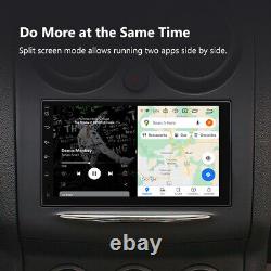 Unité principale de voiture double DIN Android 10 avec écran tactile 7 pouces, GPS, navigation satellitaire, radio DAB+ et CarPlay.