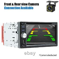 lecteur CD/DVD stéréo de voiture CarPlay/Android Auto Double DIN avec caméra d'unité principale radio